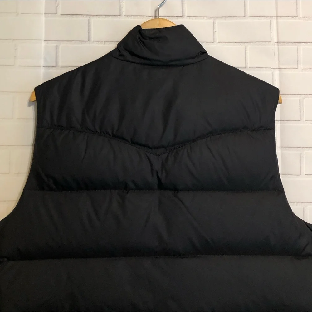 Banana Republic Men's Quilted Black Down Puffer Zip Front/Button Vest Jacket M - Picture 9 of 14